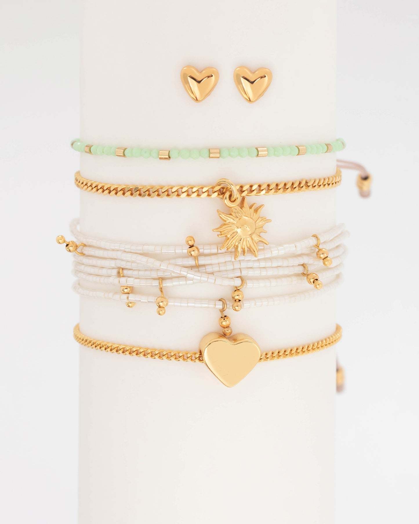 SET X4 PULSERAS AMOR SOLAR + ARETES*