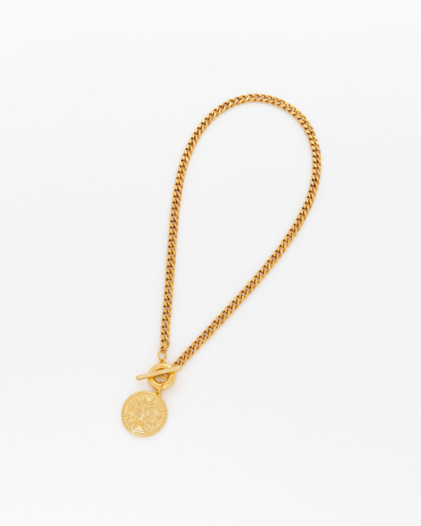 COLLAR BROCHE MEDALLA SOL + ARETES *