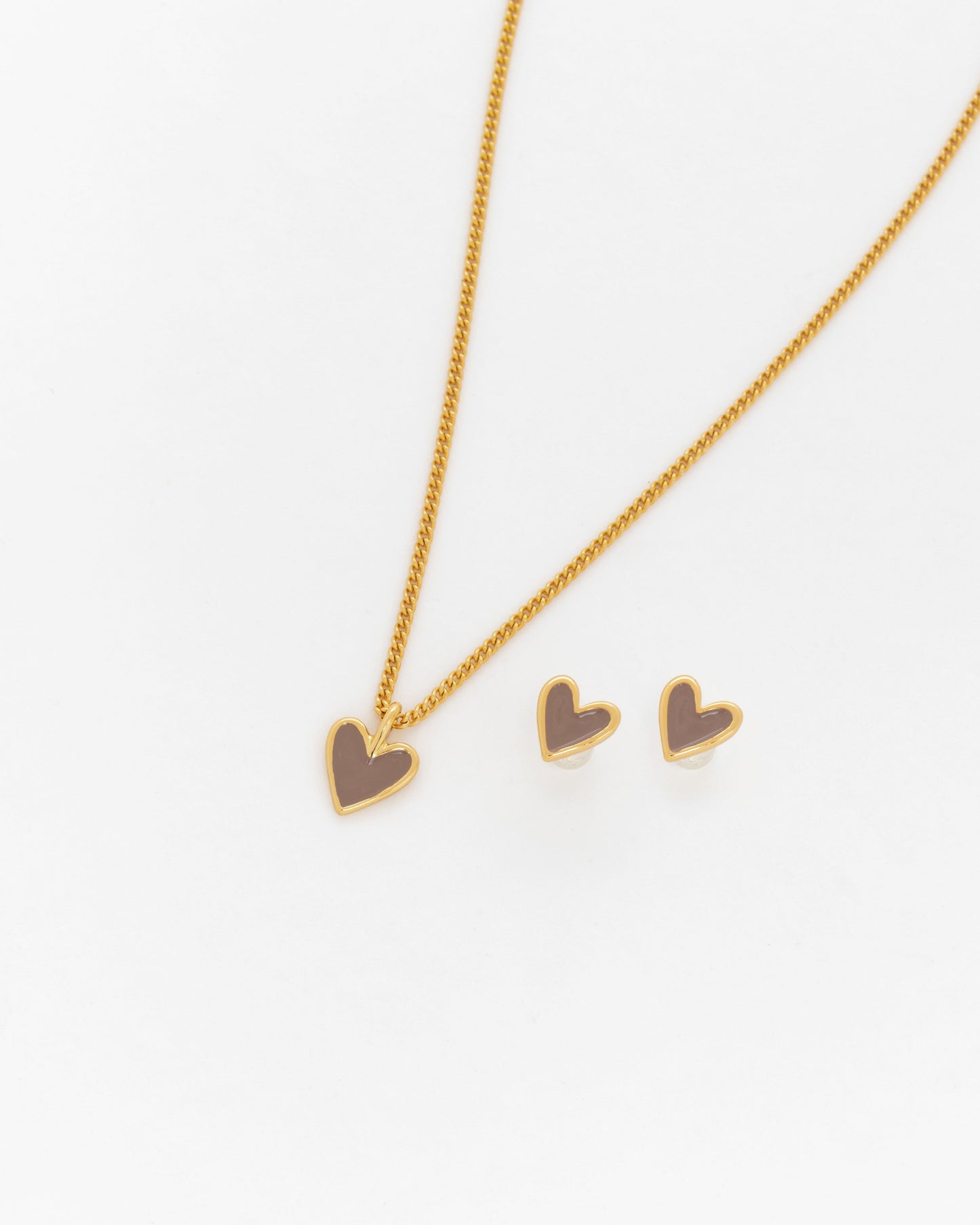 SET CADENA + ARETES CORAZÓN *