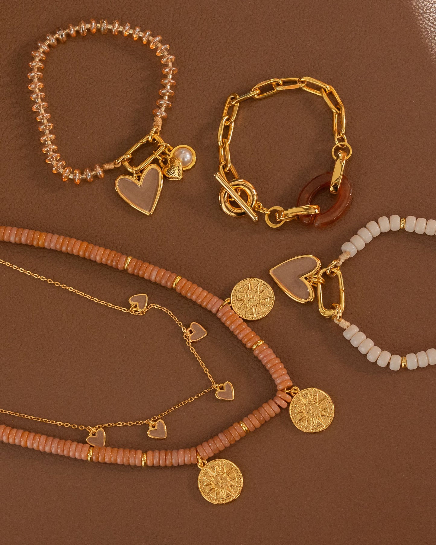 PULSERA BROCHE CHARMS + ARETES *