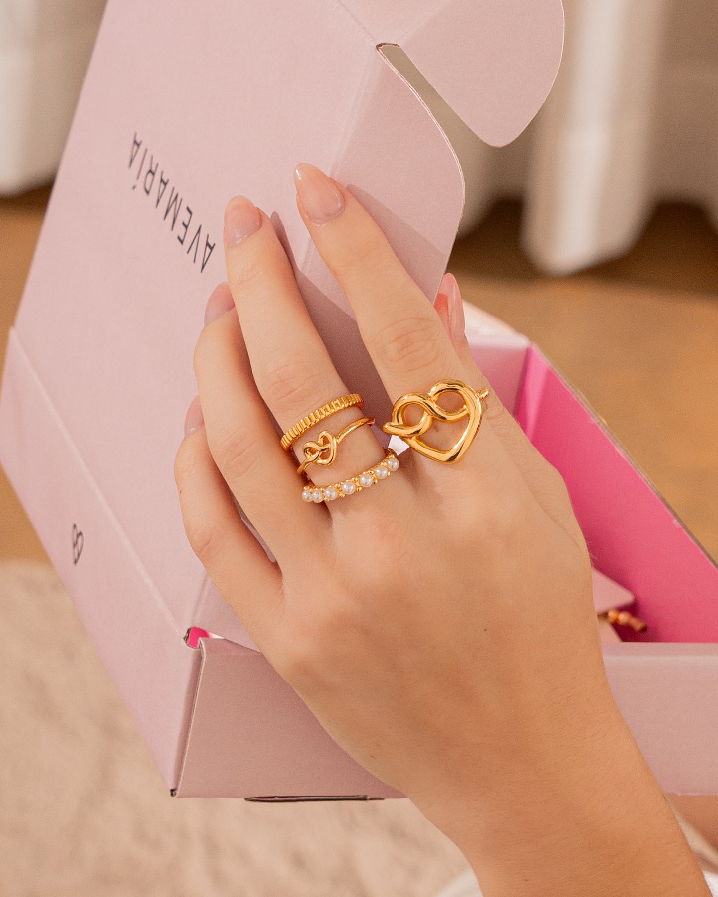 ANILLO CORAZÓN LAZO BOLD*