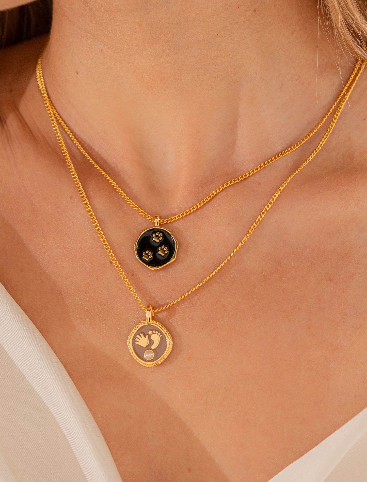 COLLAR MANITO PERLA + ARETES PERLA*