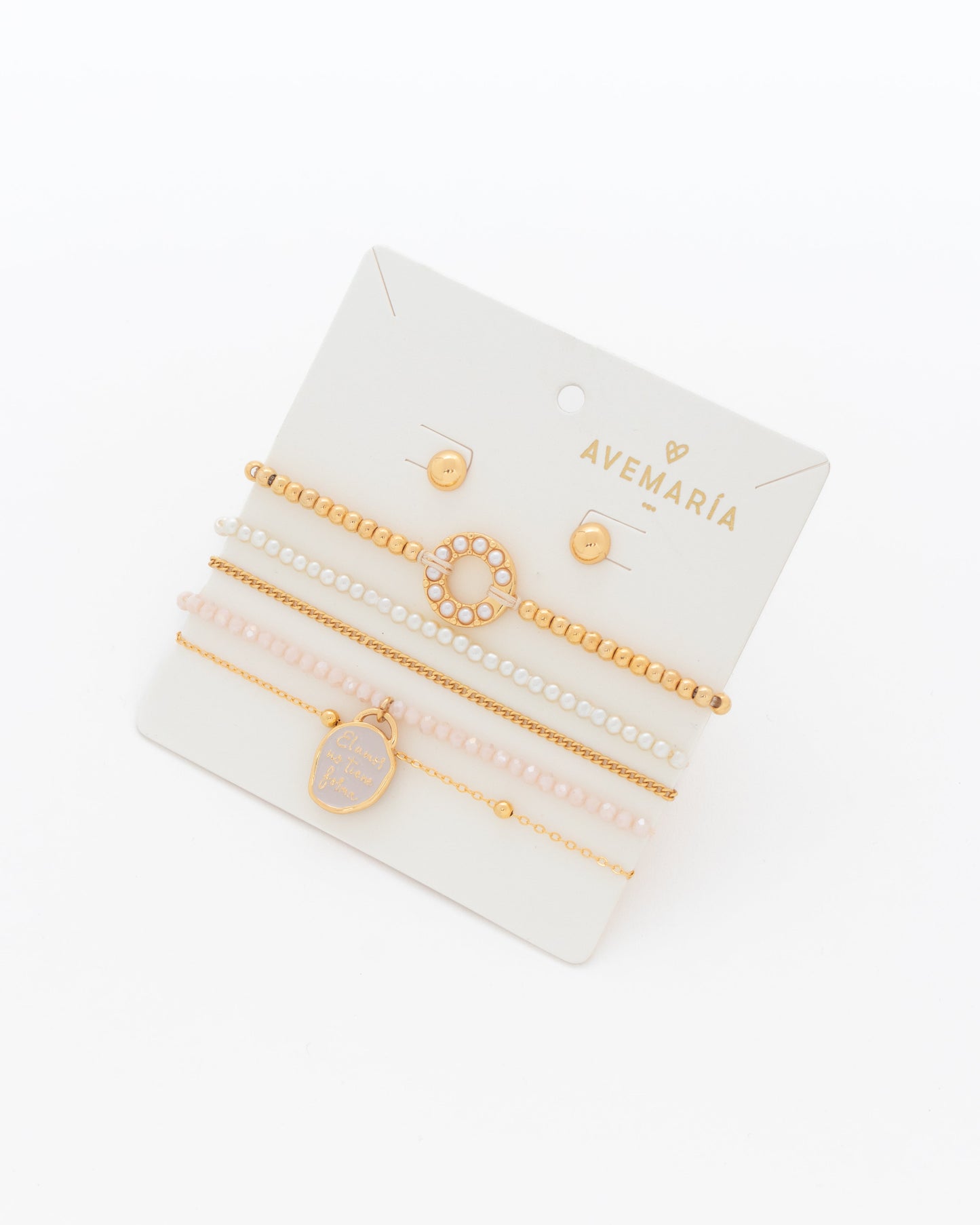 SET X3 PULSERAS EL AMOR NO TIENE FORMA + ARETES