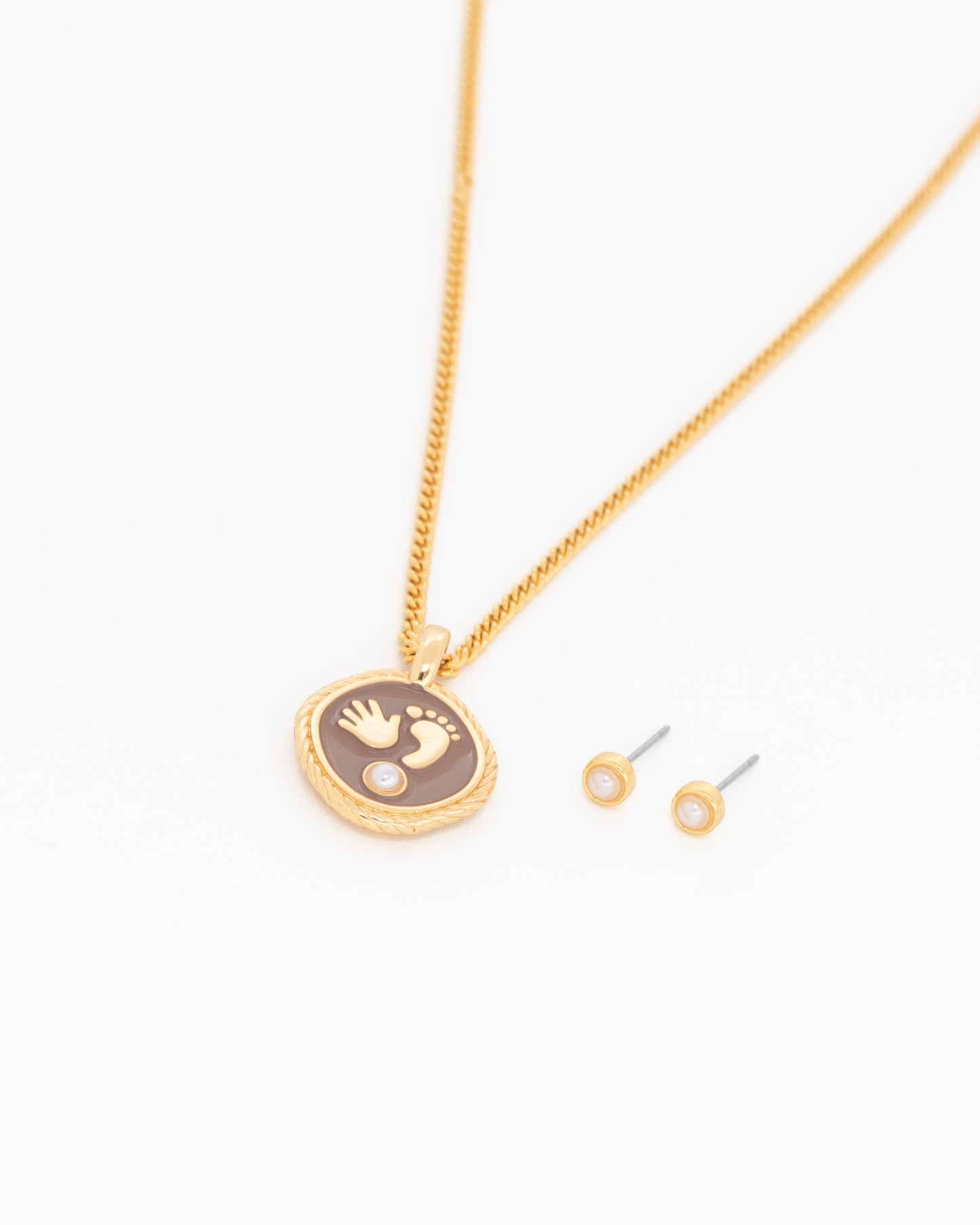 COLLAR MANITO PERLA + ARETES PERLA*