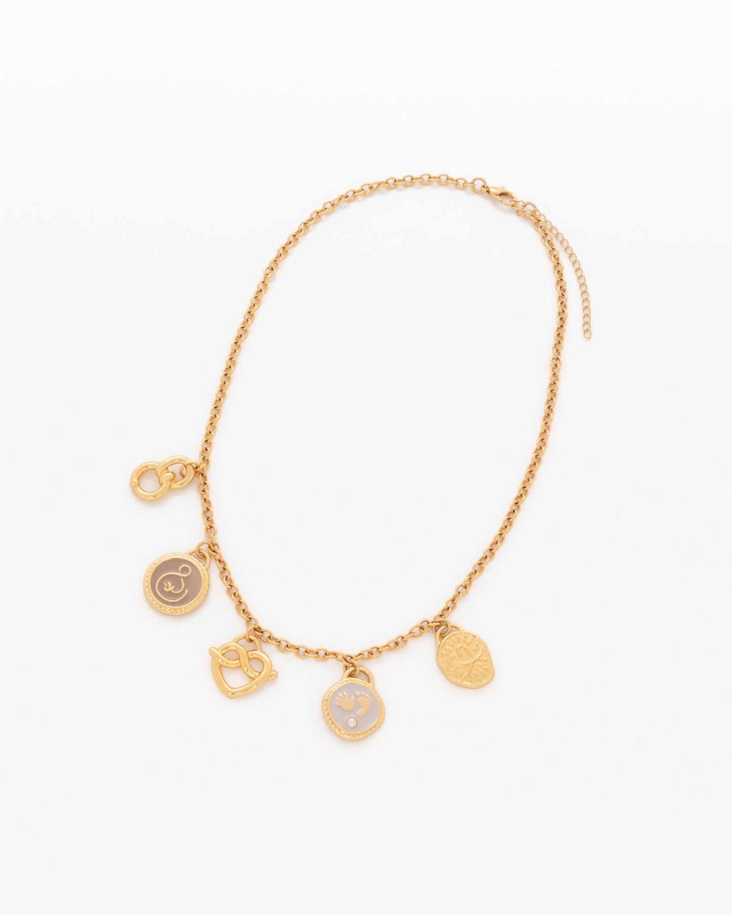 COLLAR MULTICHARMS LAZOS DE AMOR + ARETES*