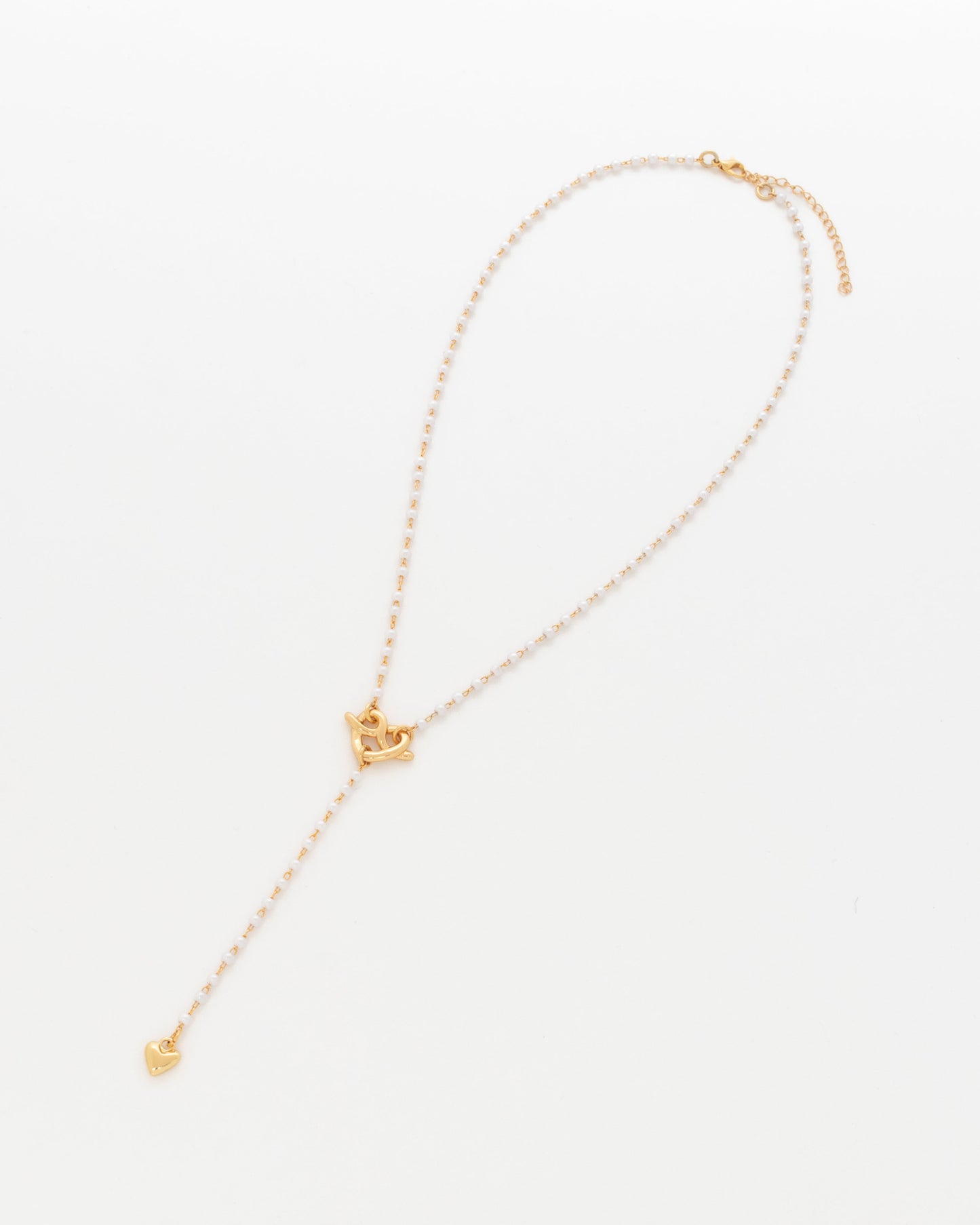 COLLAR PERLAS CORAZÓN + ARETES