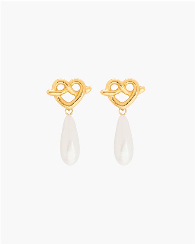 ARETES CORAZÓN PERLA GOTA