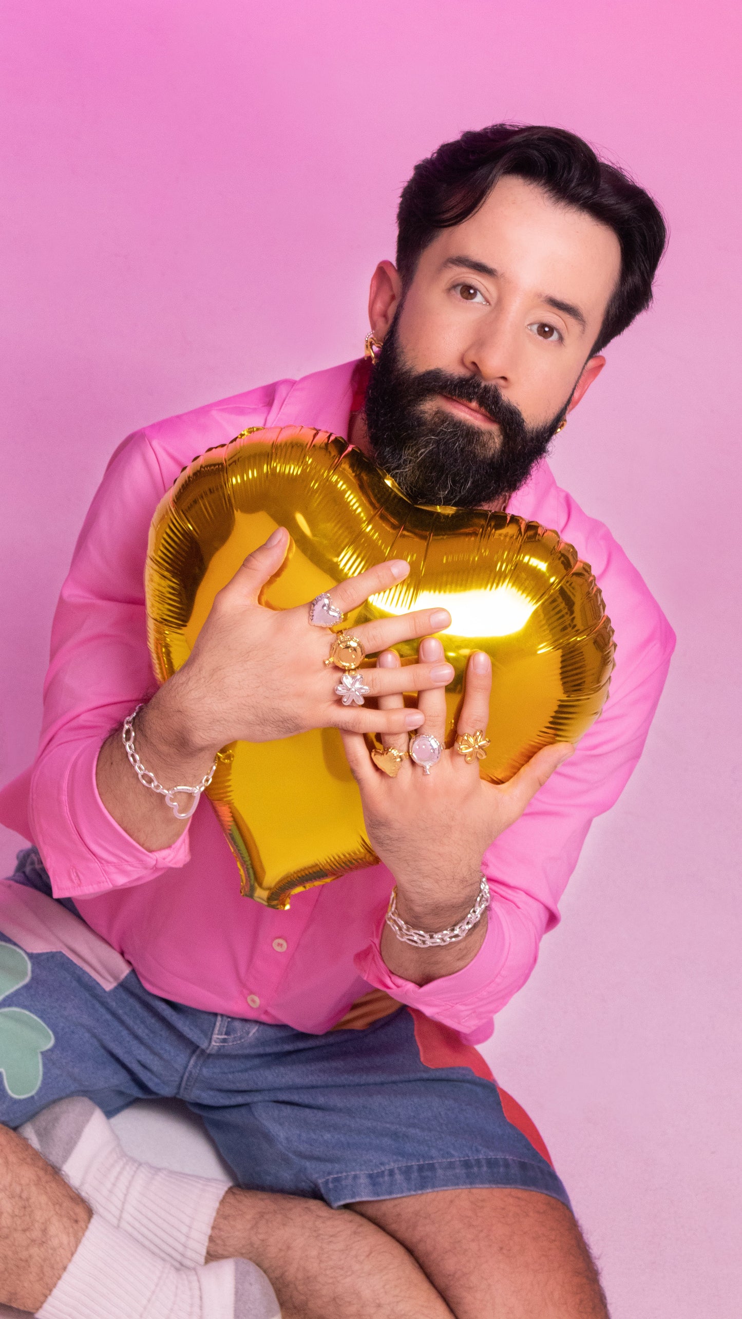 PULSERA BROCHE CORAZÓN + ARETES*