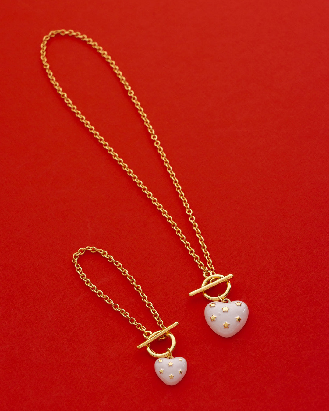 COLLAR BROCHE CORAZÓN ESTRELLA NUDE