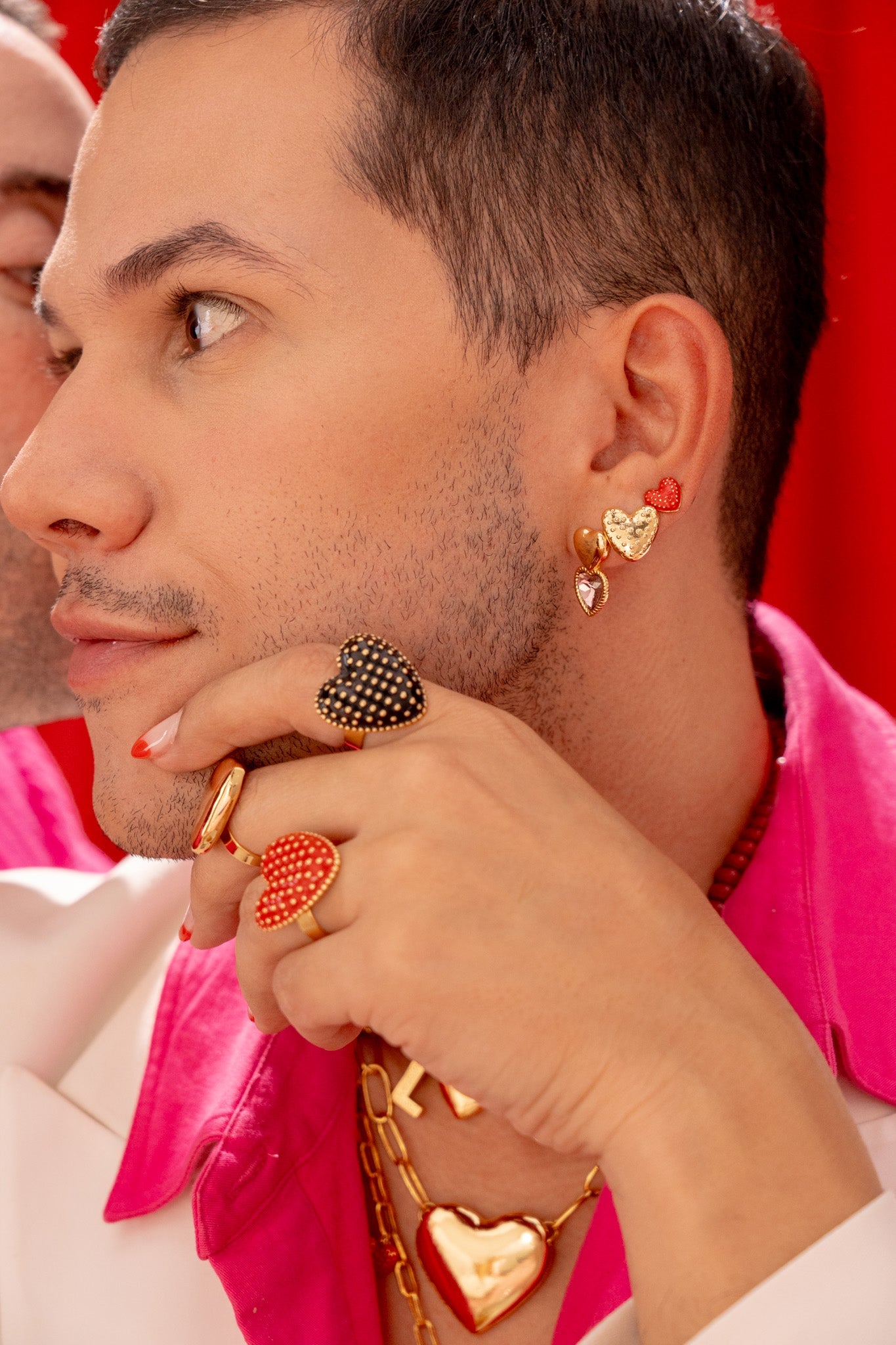 ARETES CORAZÓN PUNTOS GOLD