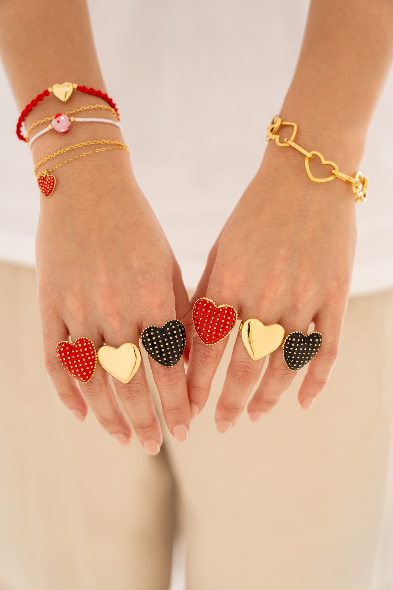 PULSERA CADENA CORAZÓN + ARETES*