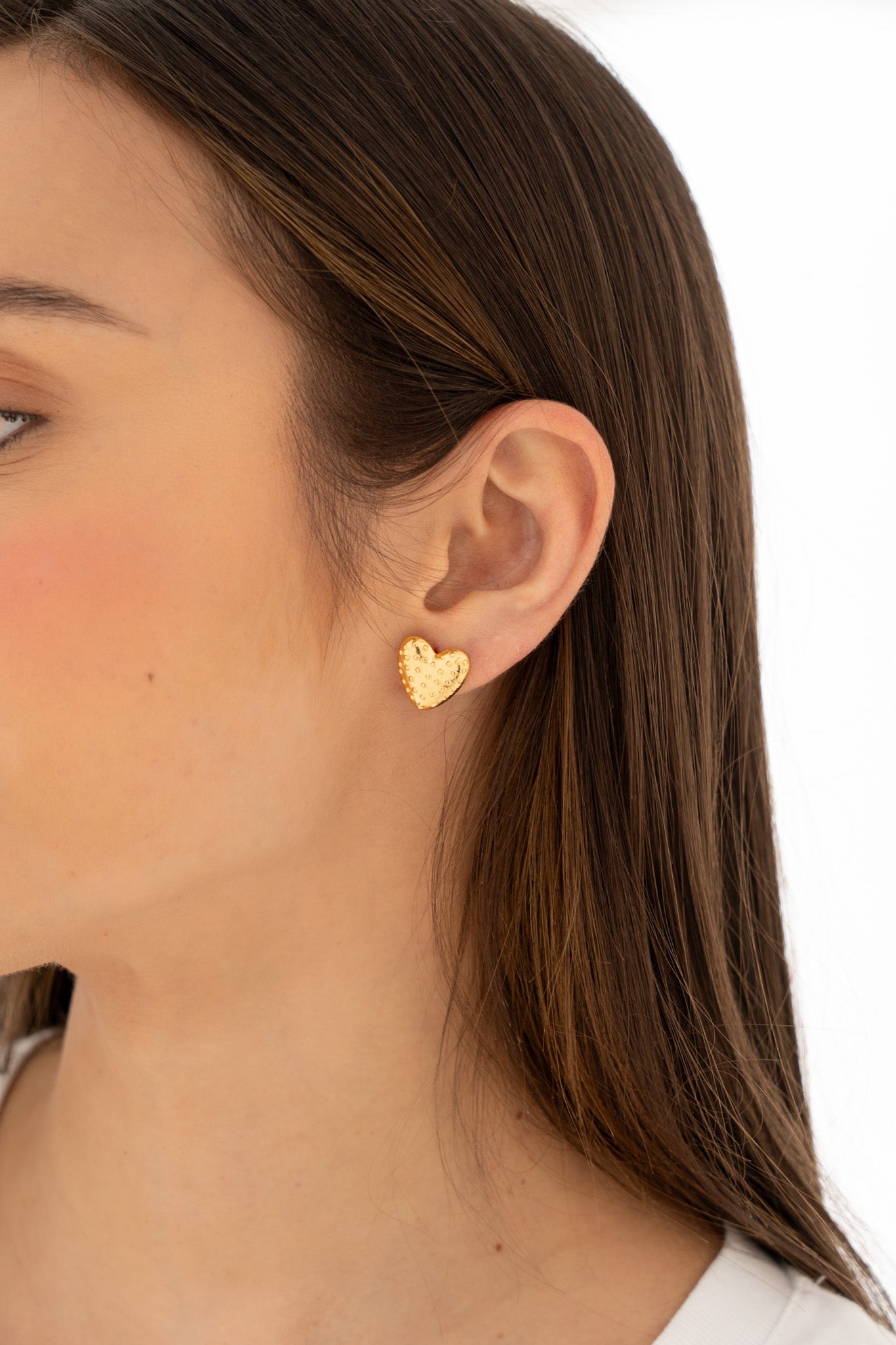 ARETES CORAZÓN PUNTOS GOLD