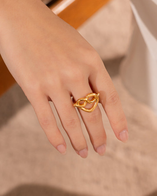 ANILLO CORAZÓN LAZO BOLD*