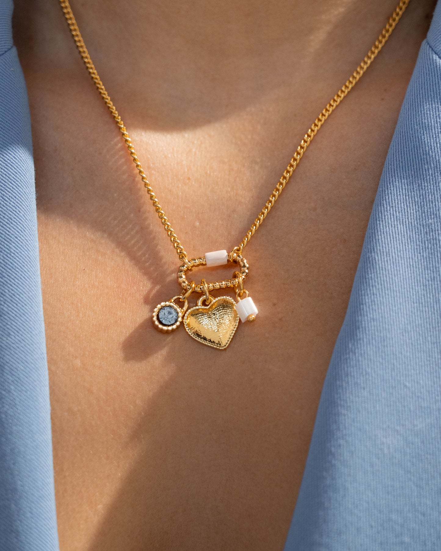 COLLAR BROCHE CRISTAL + ARETES