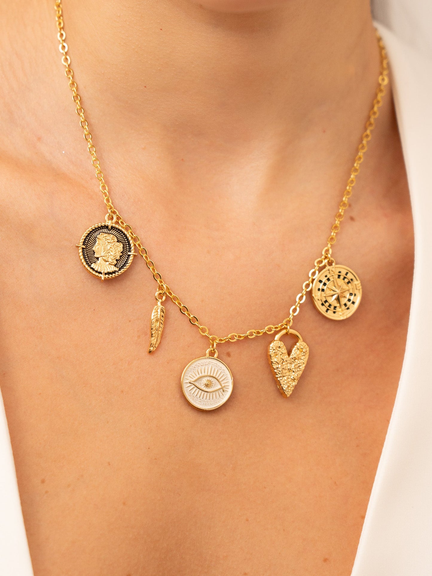 COLLAR MULTICHARMS INTUICIÓN / LOVE + ARETES*