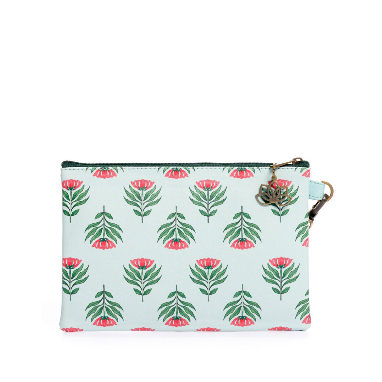 COSMETIQUERA O MONEDERO PARA MUJER RUANDA INDIAN GARDEN ESTAMPADA CON PULSERA*