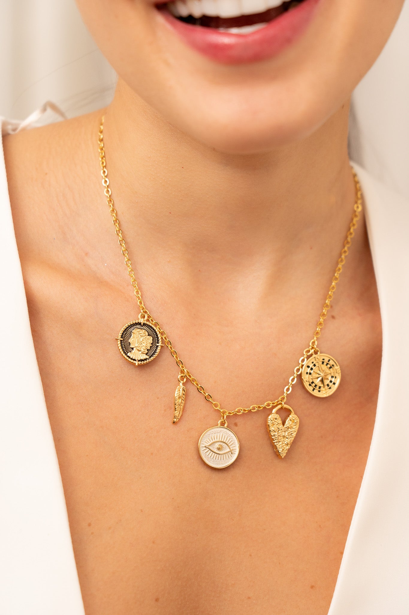 COLLAR MULTICHARMS INTUICIÓN / LOVE + ARETES*