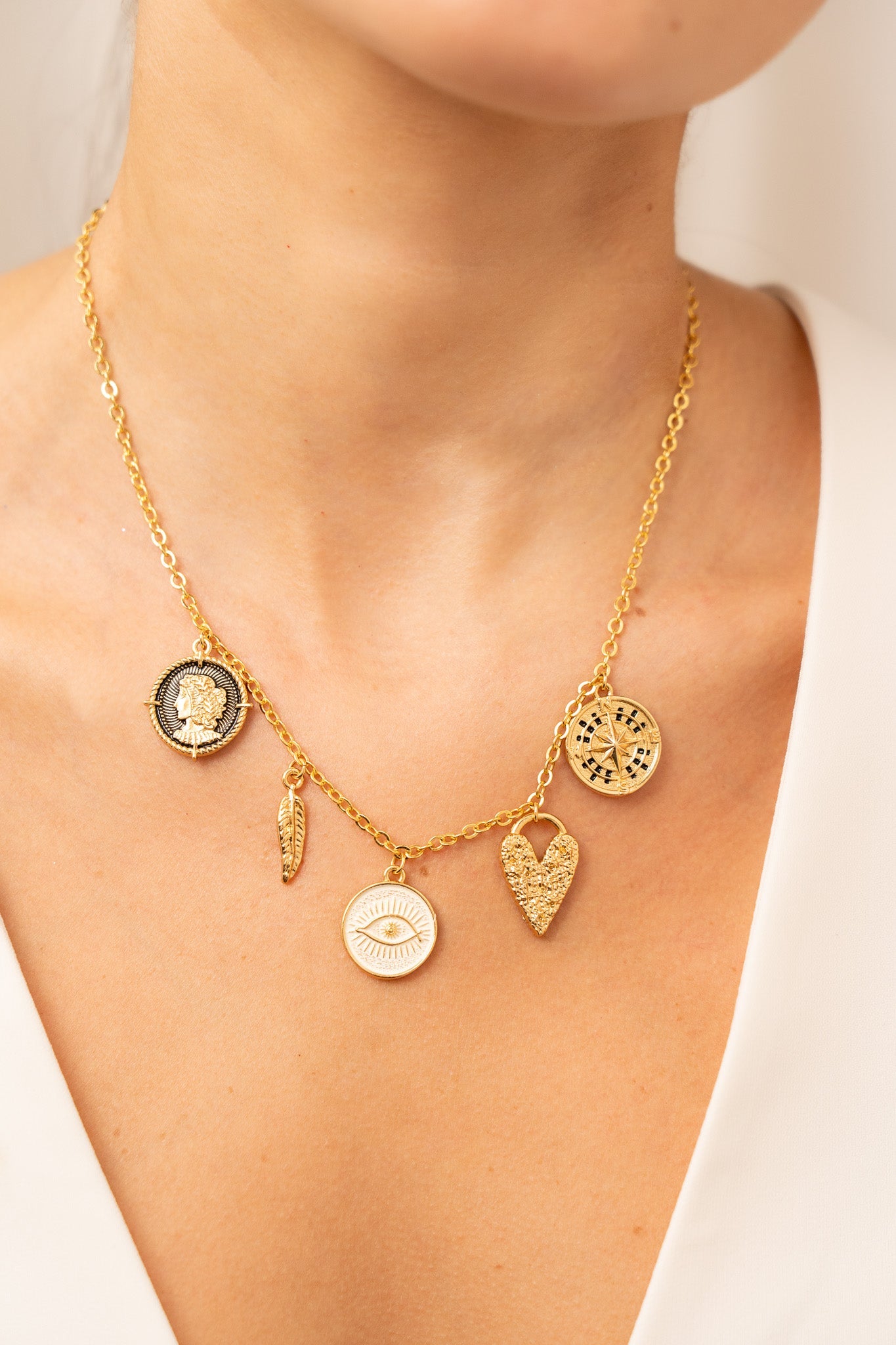 COLLAR MULTICHARMS INTUICIÓN / LOVE + ARETES*