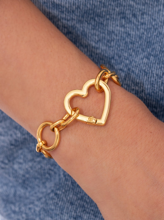 PULSERA BROCHE CORAZÓN + ARETES*