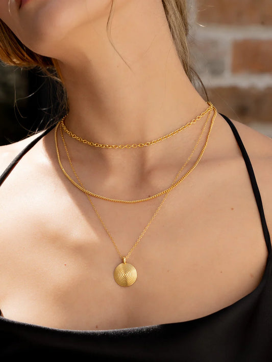 SET COLLAR ESPIRAL + ARETES GOLD*