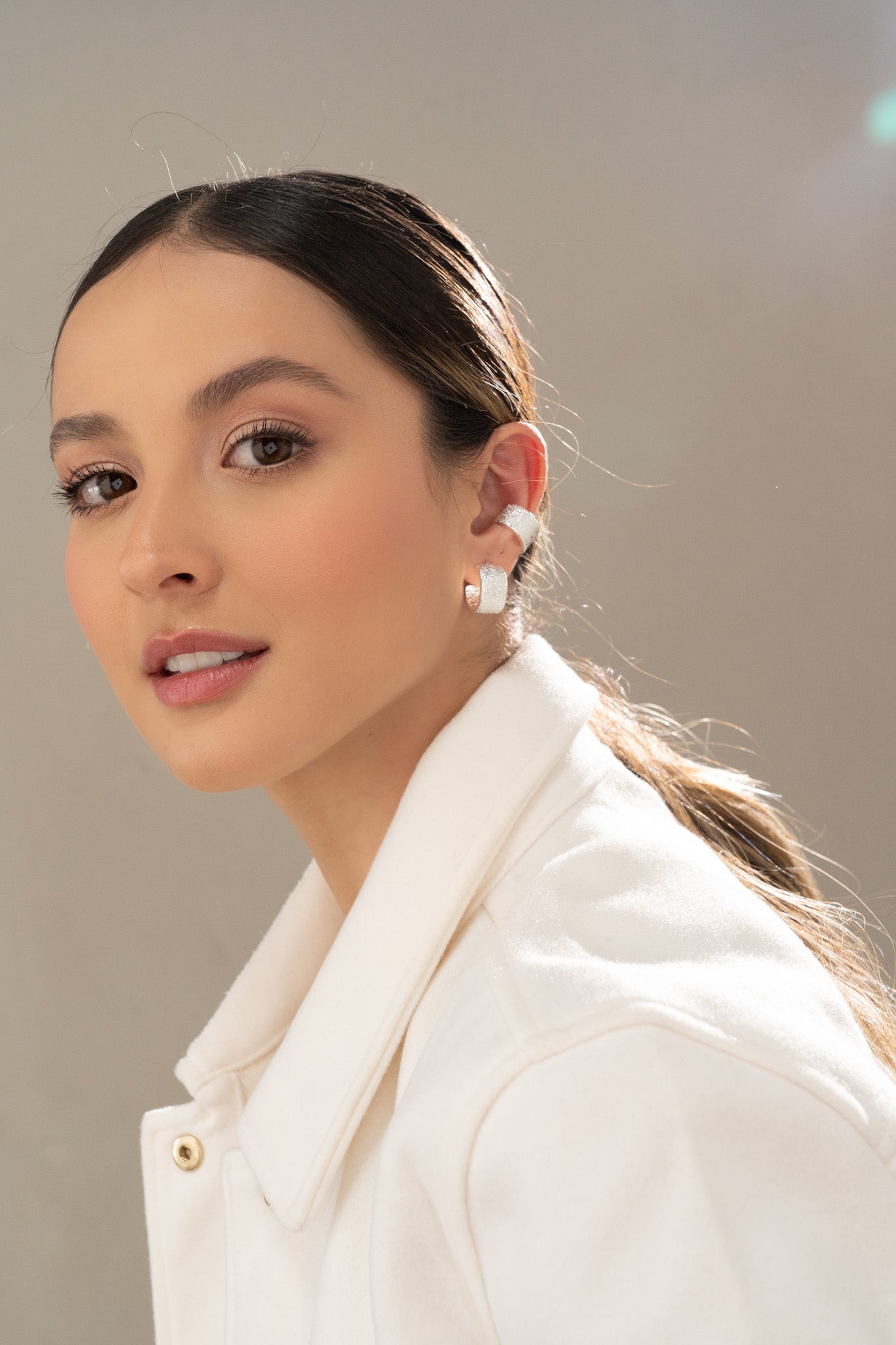 SET X2 ARETES TEXTURA - SILVER