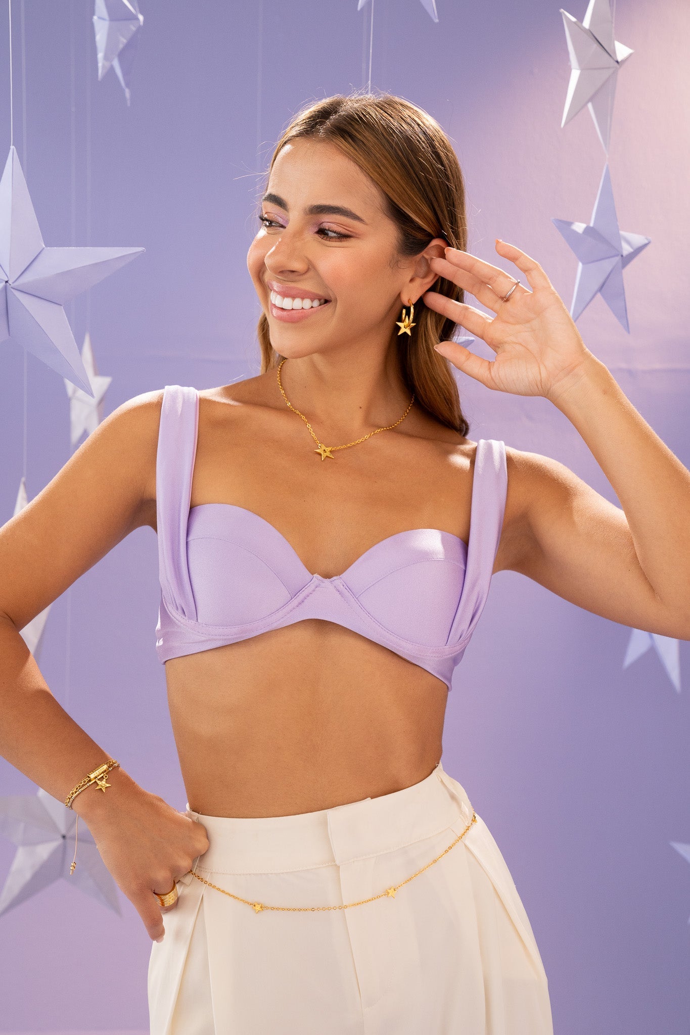 CADENA ESTRELLA + ARETES - GOLD