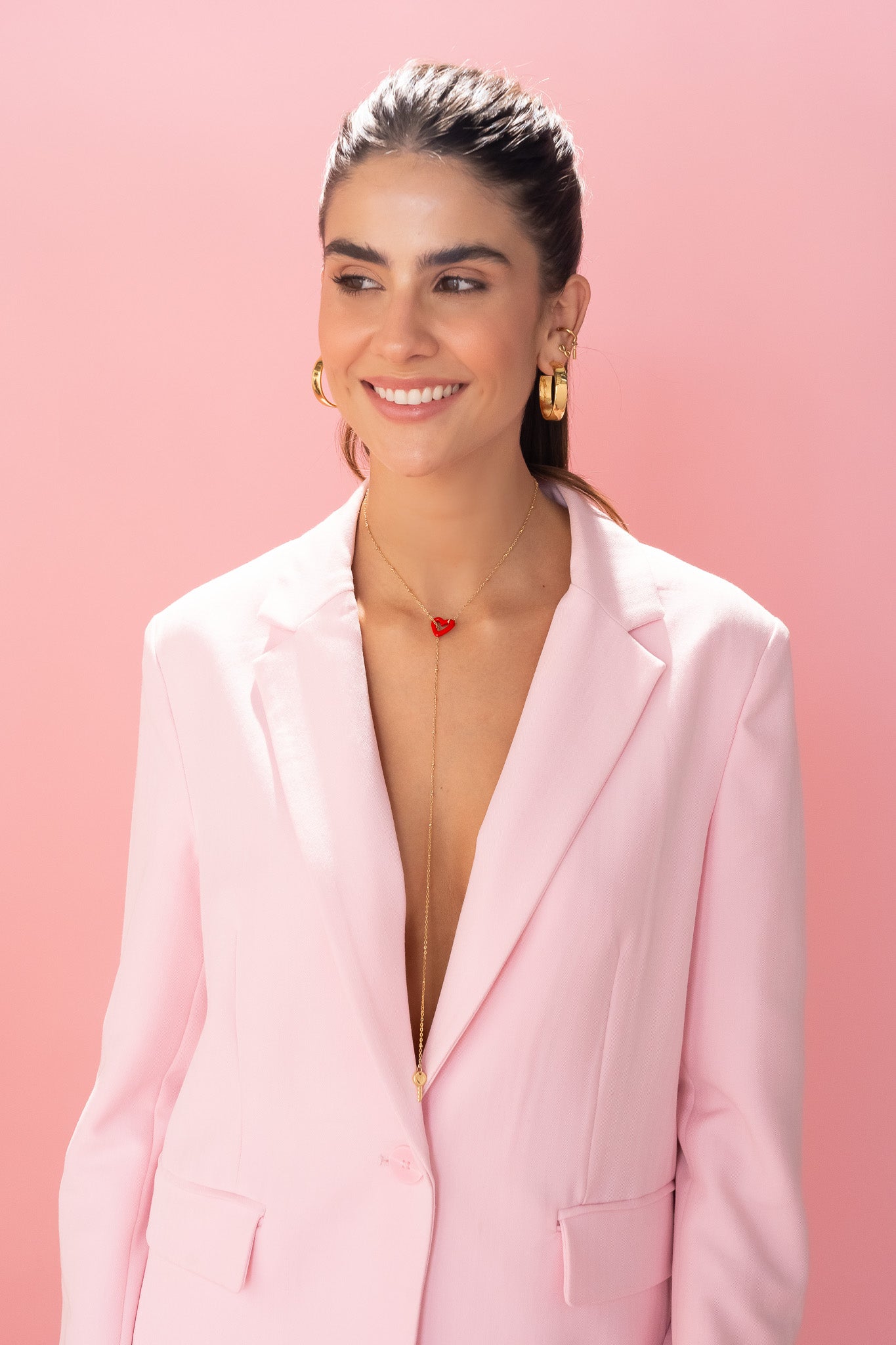 COLLAR CORBATIN CORAZON + ARETES