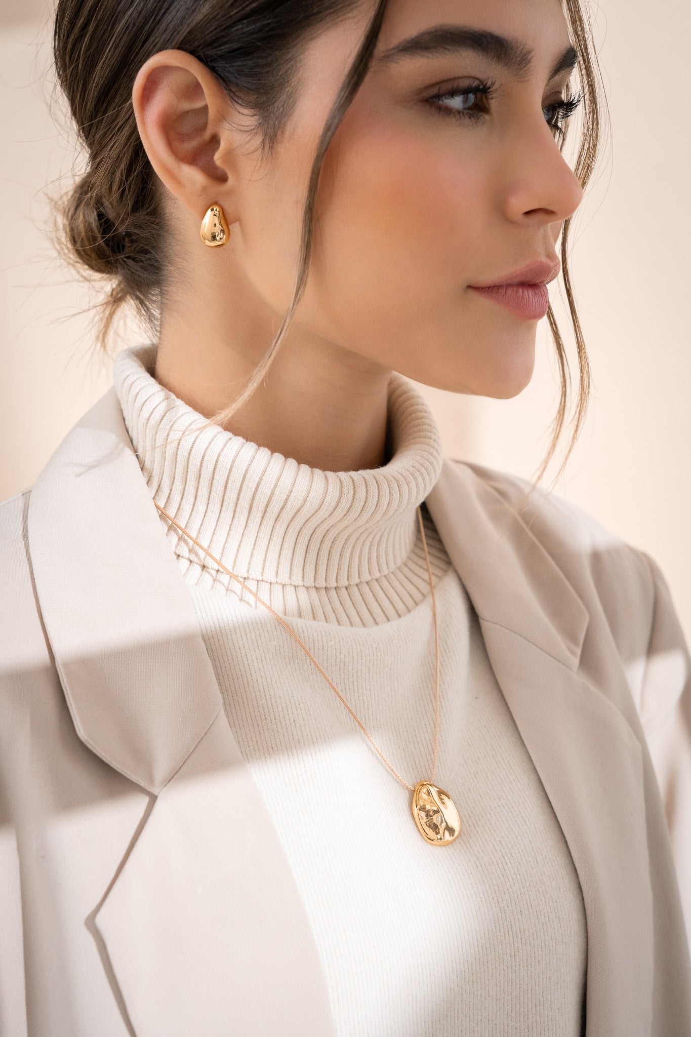 CUERITO + ARETES GOTA - GOLD*