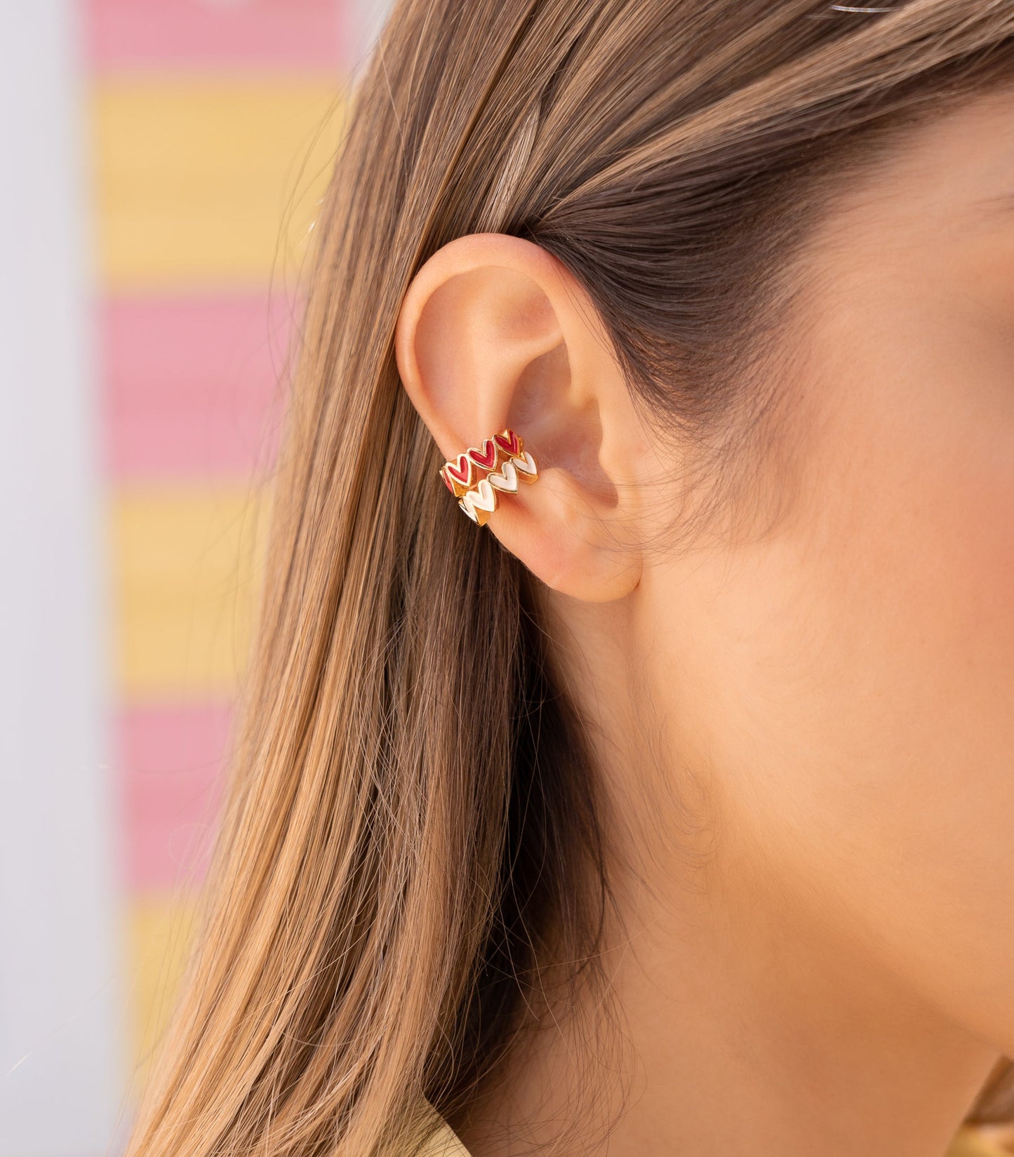 SET EARCUFF *2 MULTICORAZONES