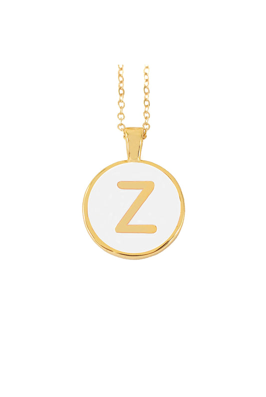 SET CADENA LETRA Z HUESO + ARETES 18 MM