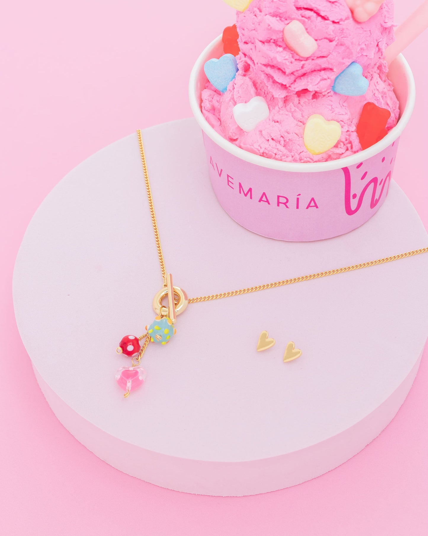 COLLAR BROCHE CRISTAL + ARETES