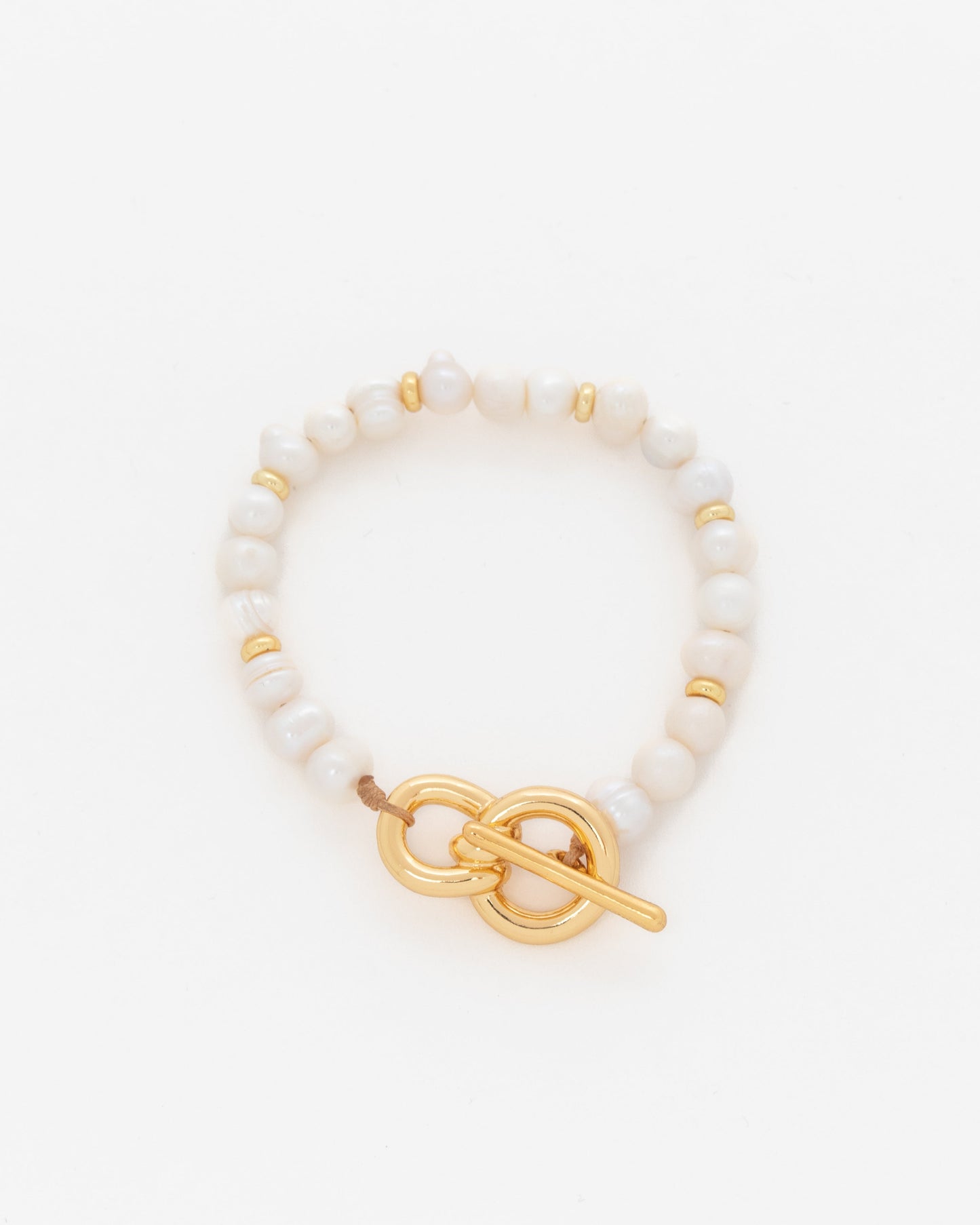 PULSERA PERLA ESLABÓN LAZO MAXI + ARETES