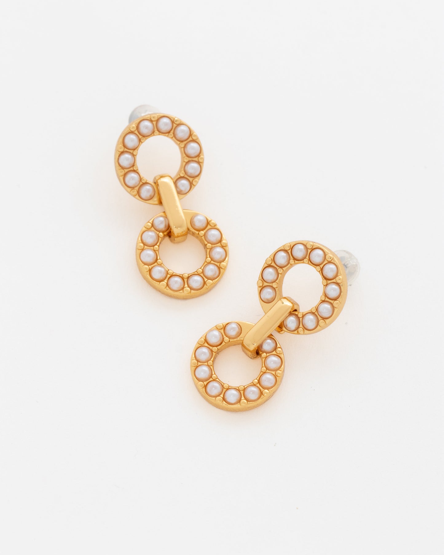 ARETES ARO DOBLE PERLA
