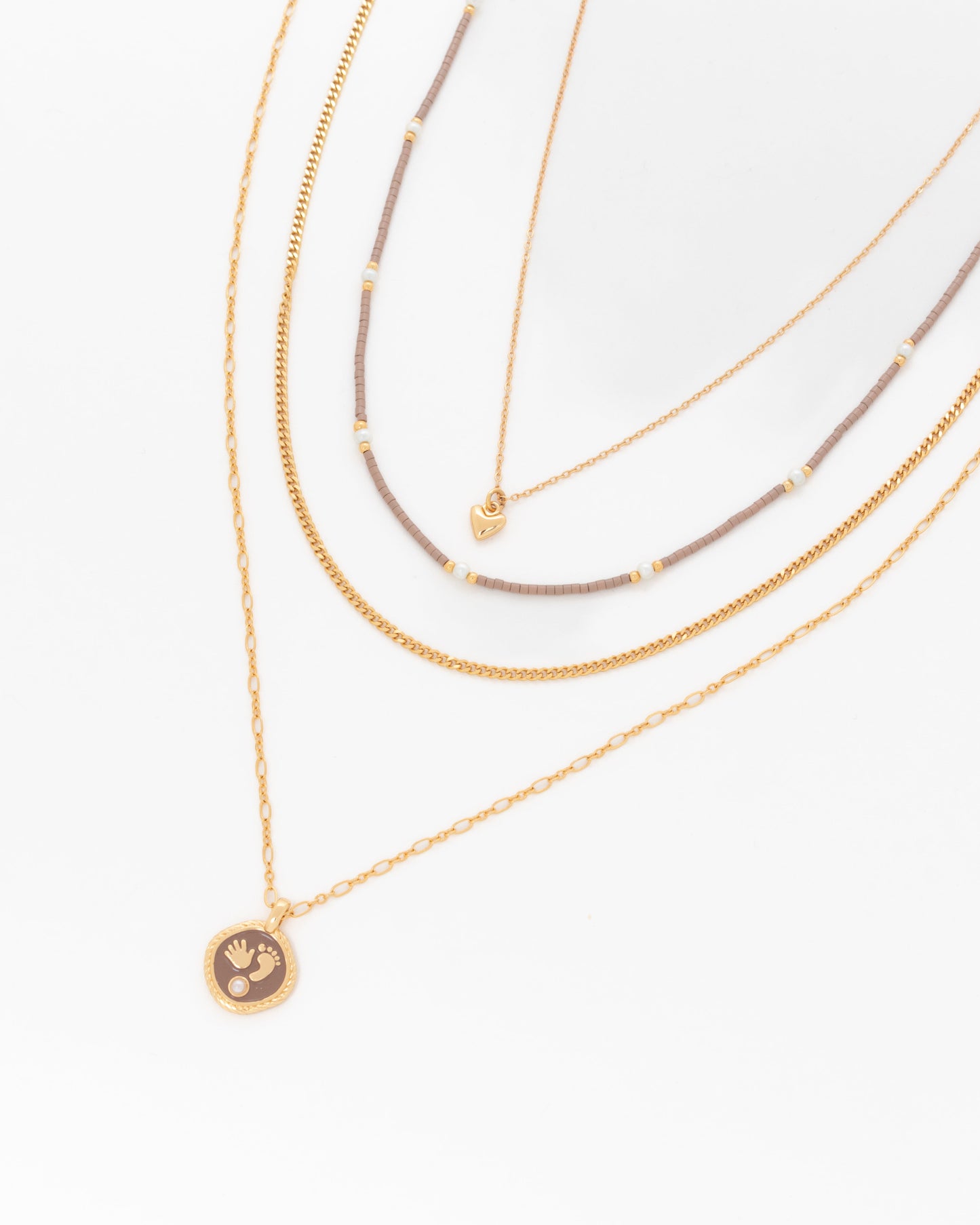 SET X2 COLLARES MANITO PERLA + ARETES*