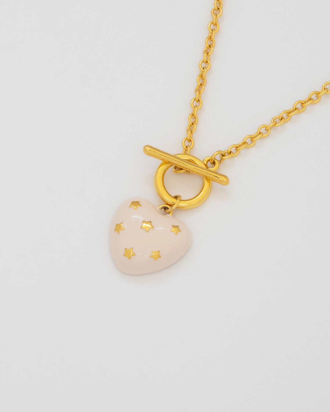 COLLAR BROCHE CORAZÓN ESTRELLA NUDE