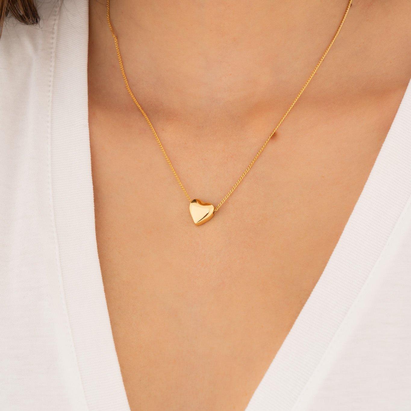 SET COLLAR + ARETES CORAZÓN LISO*