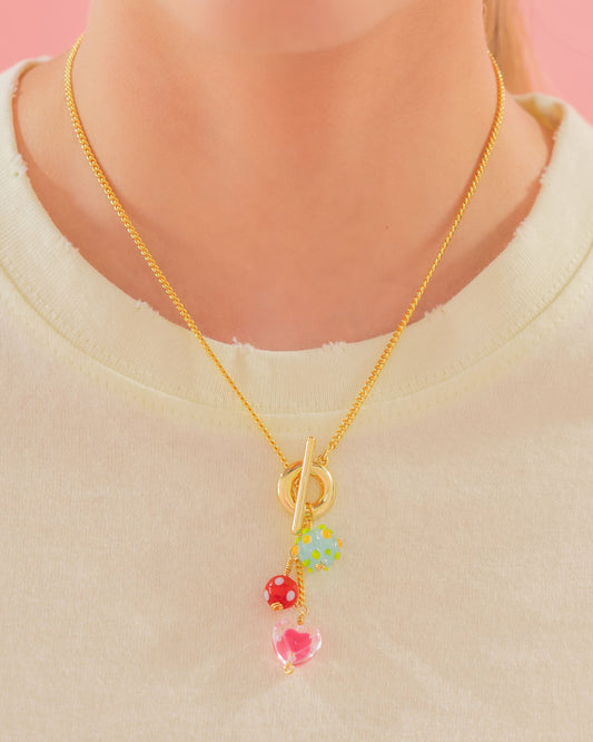 COLLAR BROCHE CRISTAL + ARETES