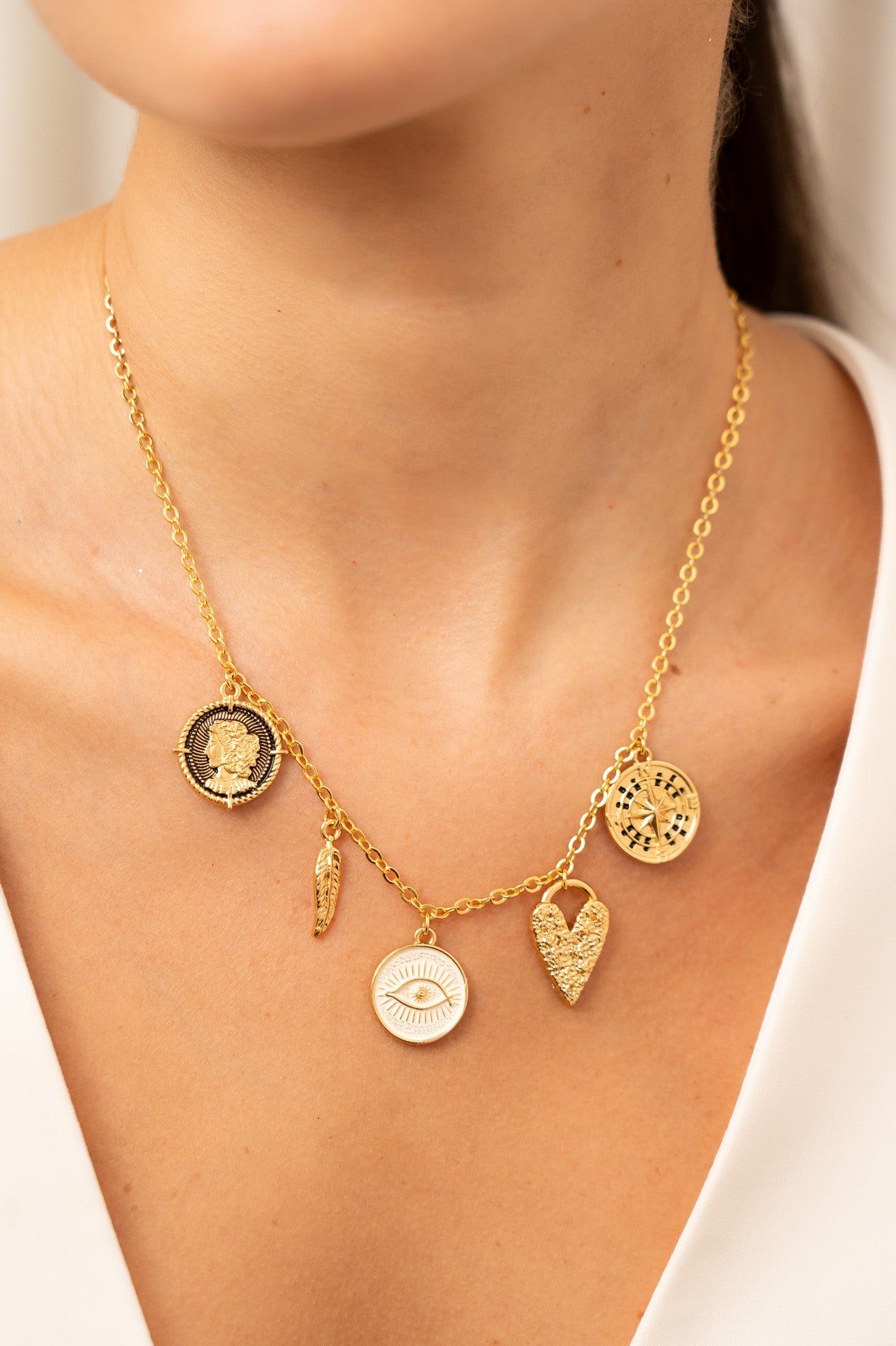 COLLAR MULTICHARMS INTUICIÓN / LOVE + ARETES*