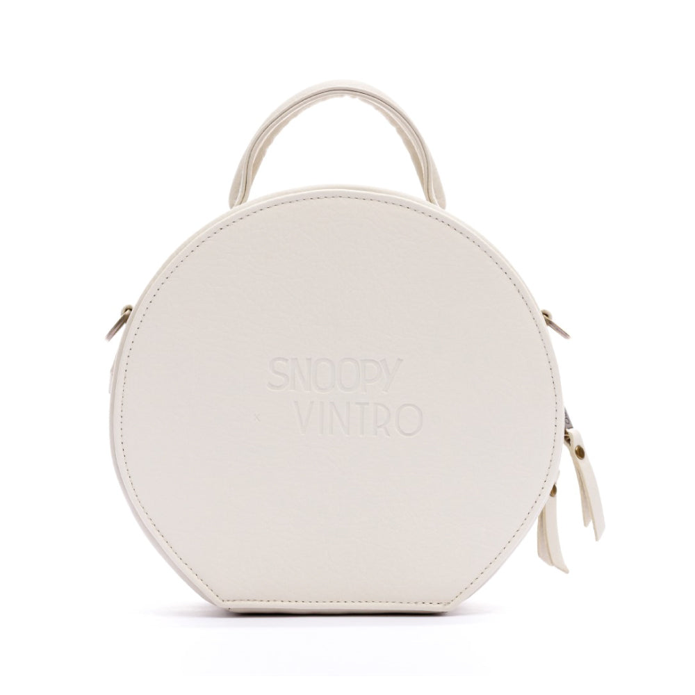 MANOS LIBRES PARA MUJER SUIZA BEIGE SNOOPY EN CUERO VEGANO*