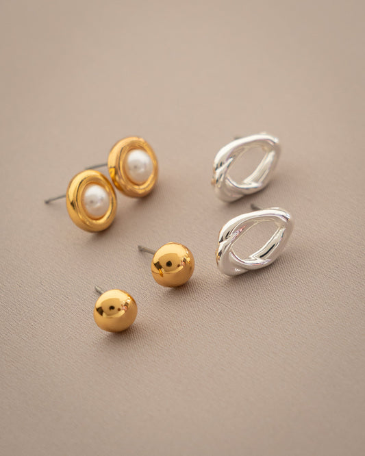 SET X3 ARETES PERLA