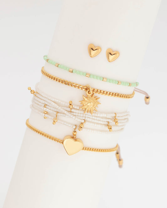 SET X4 PULSERAS AMOR SOLAR + ARETES*