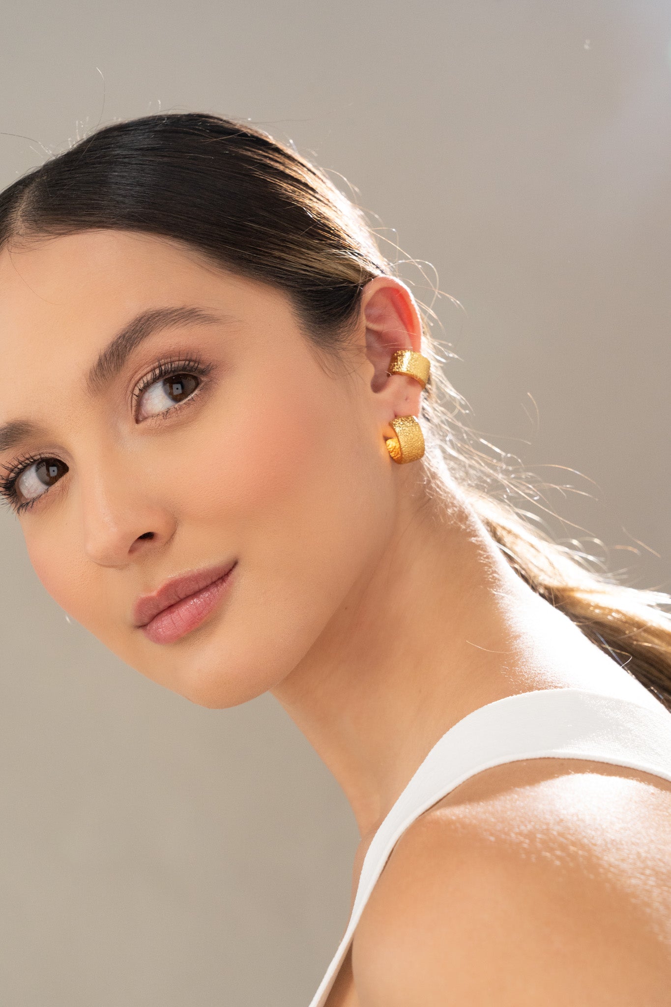 SET X2 ARETES TEXTURA - GOLD