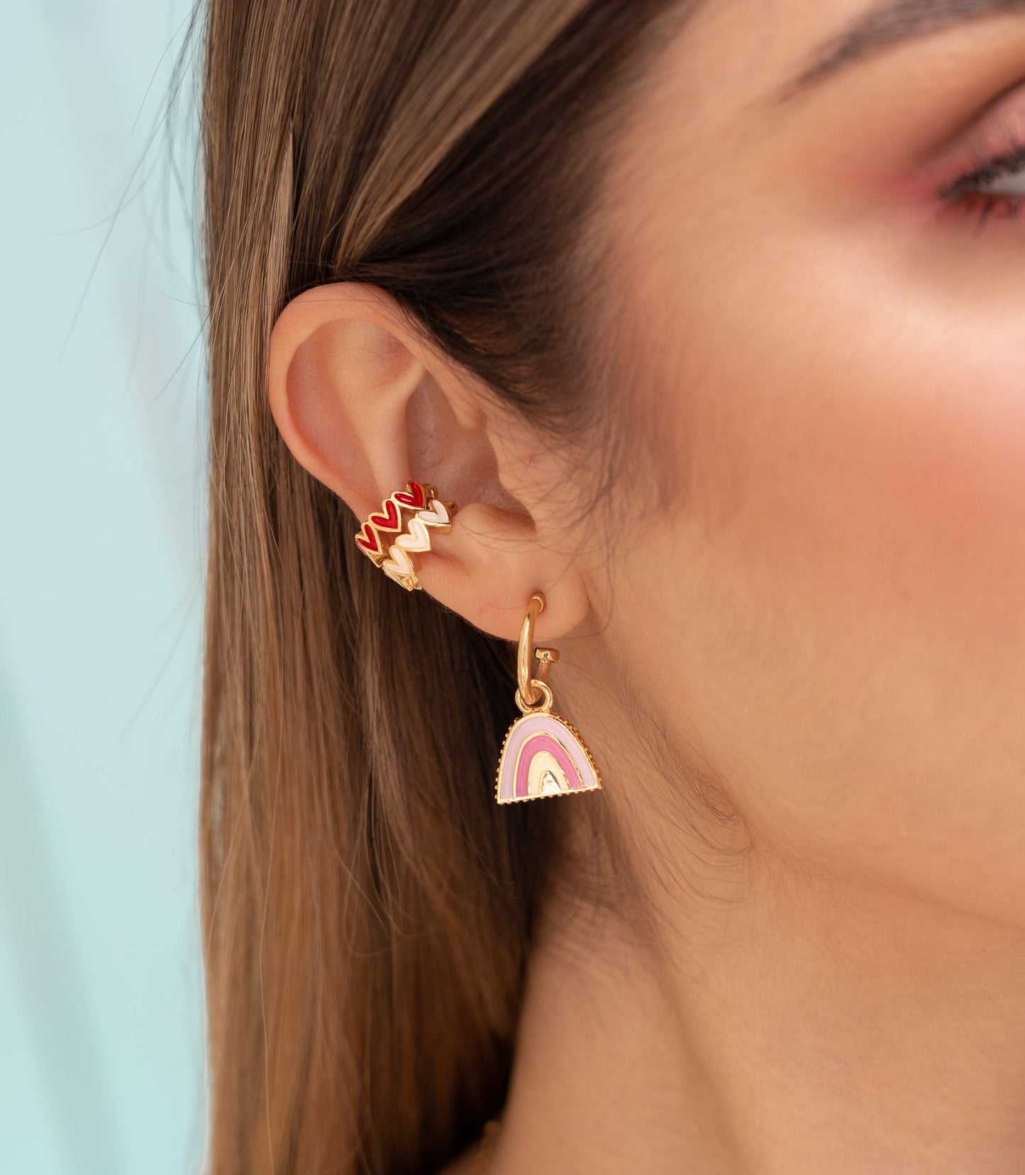 SET EARCUFF *2 MULTICORAZONES
